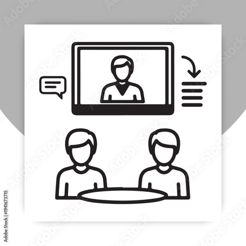 Customer Support Chat Icon Vector, Online Help Desk Service Illustration,