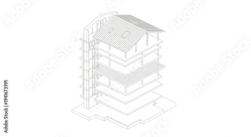 Three Dimensional Architectural Building Model Design.