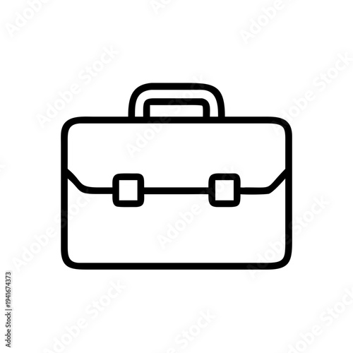 A classic briefcase with two handles and a clasp closure isolated on white background, Vector
