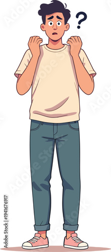 donna uomo paura improvvisa stato di emozione negativo, triste, offeso, sorpreso, emozionato, impaurito vettoriale