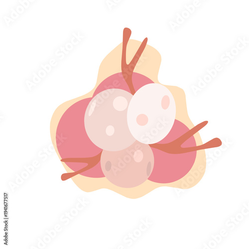 2d flat Cancer cell icon. Cancer protection concept. Cancer cell growth. Cancer disease concept. Cell mutation icon vector design. Changes in human cells exposed to radiation material.