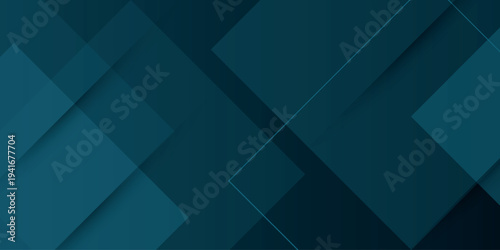 Modern technology abstract background with overlapping glowing geometric layers. Minimalist design with square shapes and elegant shadow stroke effects. Vector illustration.
