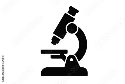 Microscope icon on white background for science and research design flat vector icon