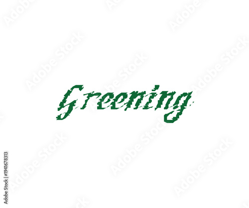 Green Screening Text Effect on White Background for Chroma Key and Video Editing Concept