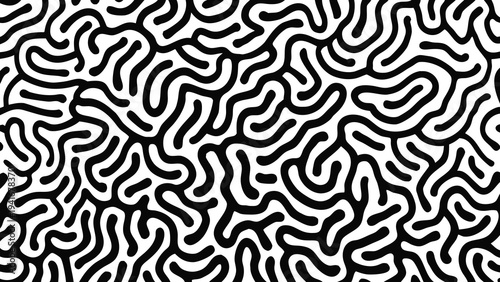 Black and white abstract maze pattern vector