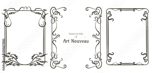 Art Nouveau Frames vector set	
