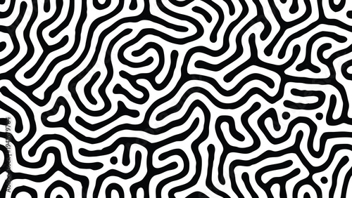 Black and white abstract maze pattern vector