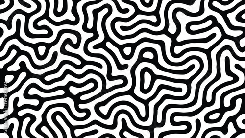 Black and white maze pattern vector background