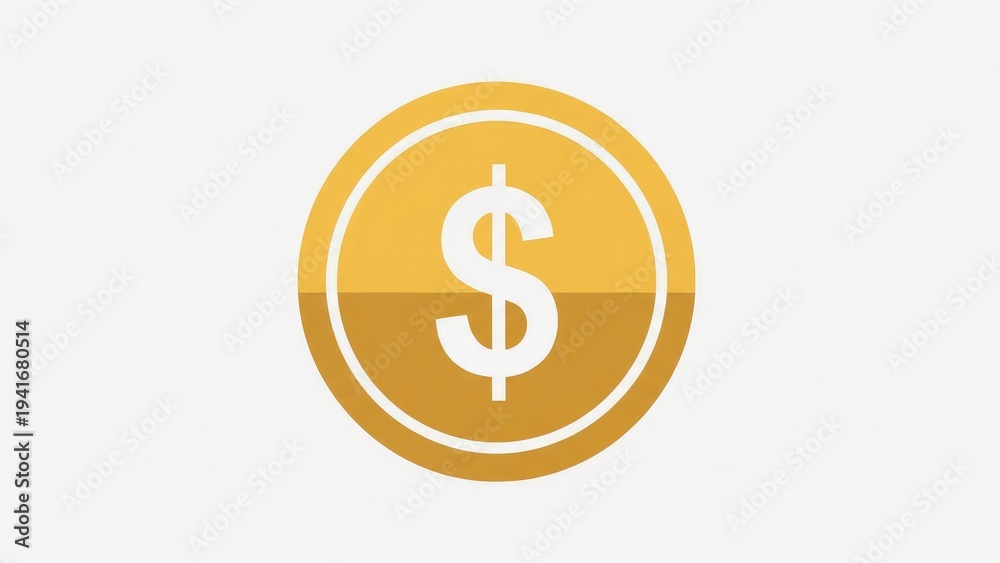 Fototapeta premium Golden Coin with Dollar Sign Symbol.