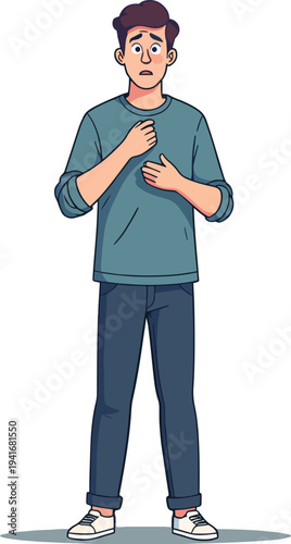 donna uomo paura improvvisa stato di emozione negativo, triste, offeso, sorpreso, emozionato, impaurito vettoriale