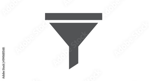 Simple gray filter funnel icon on white background
