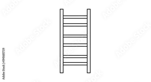 Simple outline illustration of a ladder, symbol of progress