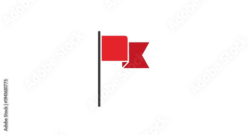 Simple red flag marker icon on a white background