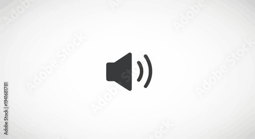 Simple speaker icon with sound waves on light background