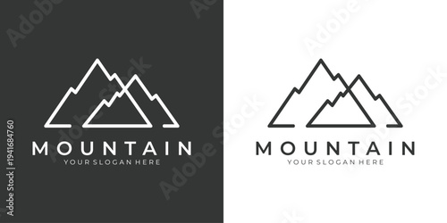 Minimalist mountain logo vector. Outdoor and adventure