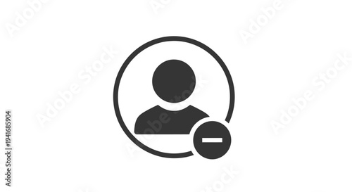 User profile icon with minus sign for removal