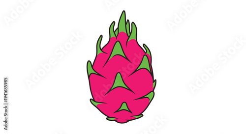 Vibrant pink dragon fruit illustration isolated on white