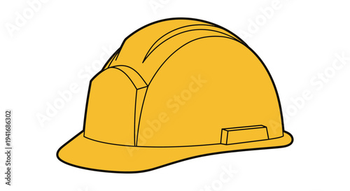 Yellow construction hard hat safety helmet on white background