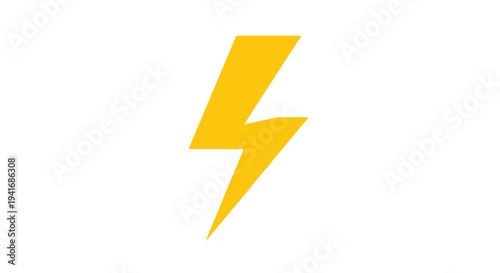 Yellow lightning bolt symbol on white with black bars