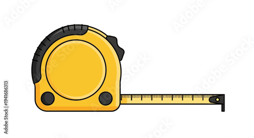 Yellow tape measure with extended ruler for precise measurement