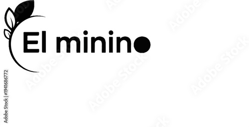 Minimalist logo with organic leaves and stylized text