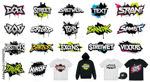 Graffiti Art Collection - Street Style Typography and Apparel Designs.