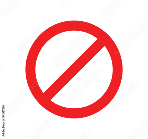 Free Download Prohibited Circle Sign Red Ban Icon Vector Illustration - GFXLoad