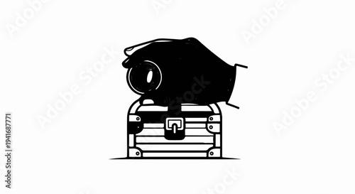 Hand drops a coin into a treasure chest