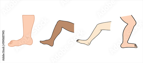human leg vector set illustration on white background. leg icon illustration.