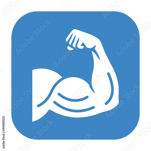 Flexed arm muscle icon fitness symbol
