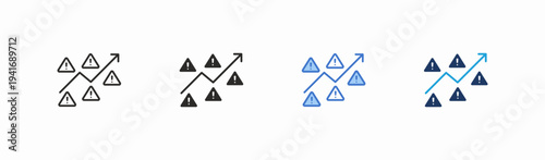 Set of risk icon collection in multiple style. Icon suitable for web and mobile application