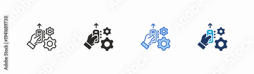 Set of control icon collection in multiple style. Icon suitable for web and mobile application