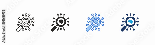 Set of intelligence icon collection in multiple style. Icon suitable for web and mobile application