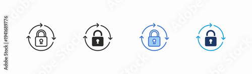 Set of access icon collection in multiple style. Icon suitable for web and mobile application