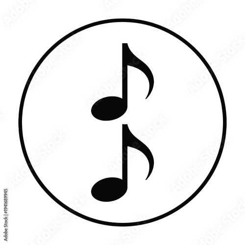 Music notes symbol in circle