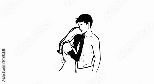 Intimate embrace a couple finding solace in each other's presence