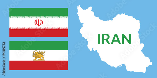 Background administrative map of Iran. Islamic Republic of Iran. Persian country of Iran