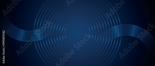 Futuristic technology background with glowing circular lines pattern. Modern design for cover, banner, flyer, social media and website. Vector illustration vol. 4