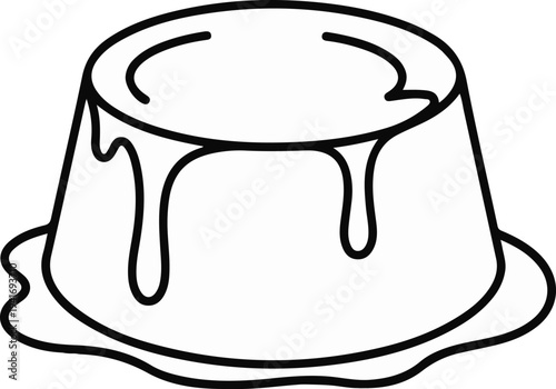 Outline of a dessert with liquid dripping down its sides