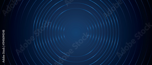 Futuristic technology background with glowing circular lines pattern. Modern design for cover, banner, flyer, social media and website. Vector illustration vol. 5