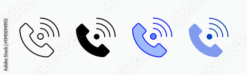 Phone call Icon Sheet Multiple Style Collection Isolated Vector