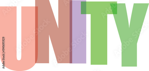 Multicolored Unity Text white background
