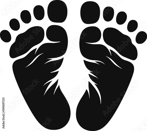 Baby footprints silhouette