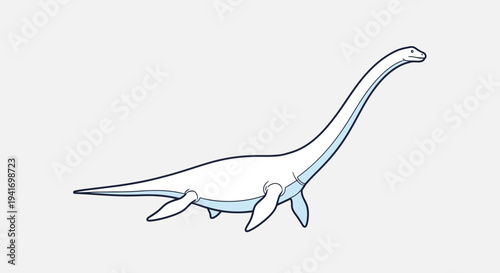 Simple Line Drawing of a Dinosaur.