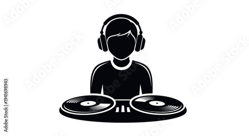 DJ Spinning Records at Mixing Console.