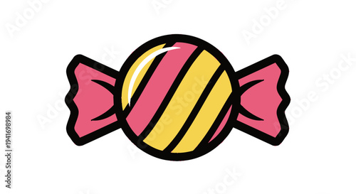 Colorful Cartoon Candy Illustration.