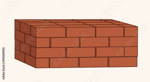 Red Brick Block Construction Material.