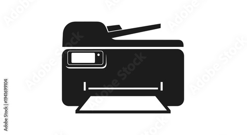 Modern Office Printer with Open Scanner Lid.