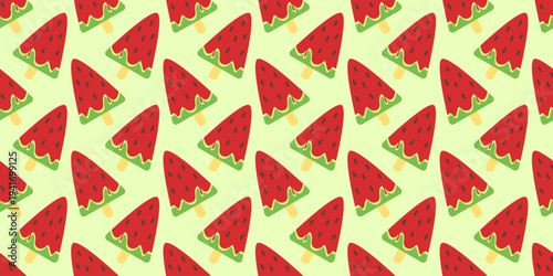 ice cream seamless pattern. ice cream vector illustration. watermelon ice cream background.