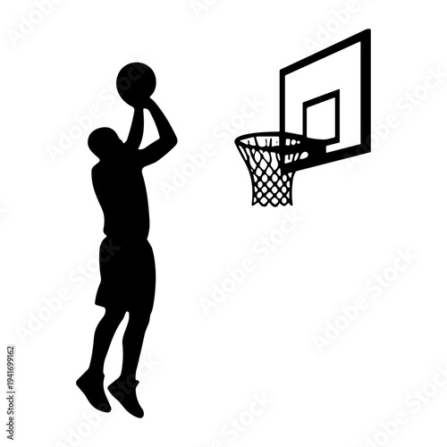 basketball player silhouette lay-up movement